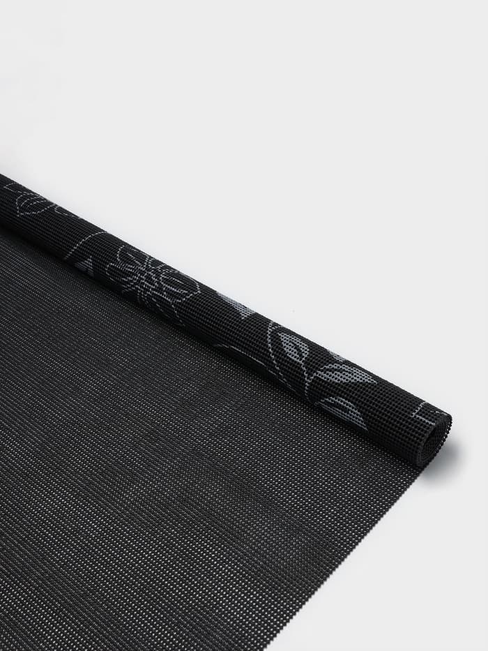 Коврик противоскользящий Доляна «Вьющиеся цветы», 45×100 см, серый