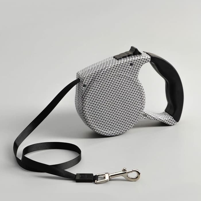 Рулетка, 5 м, до 15 кг, резиновая ручка, серая