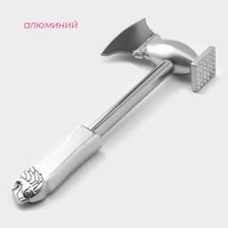 Молоток для мяса с топориком Доляна, 28 см, серебристый