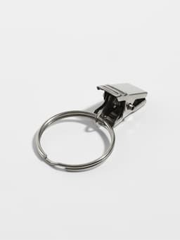 Кольцо для карниза, с зажимом, d=22/26 мм, 20 шт., цвет серебряный