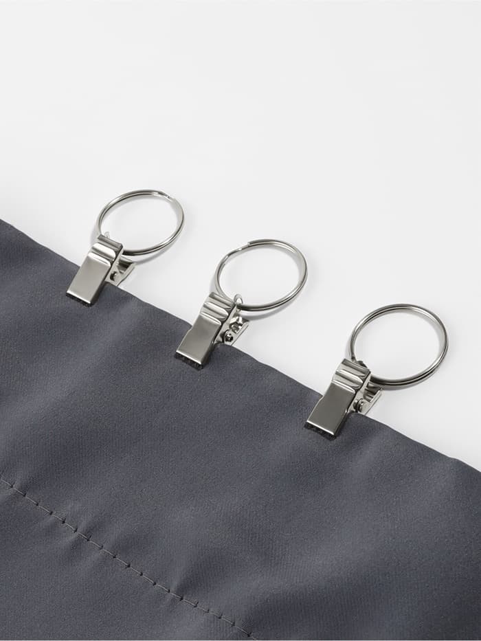 Кольцо для карниза, с зажимом, d=22/26 мм, 20 шт., цвет серебряный