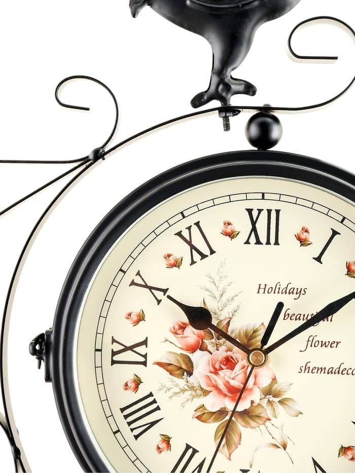 Часы настенные интерьерные «Флюгер», двусторонние, на подвесе, бесшумные, плавный ход, 48×32 см, циферблат d=19 см, от батарейки 1×АА