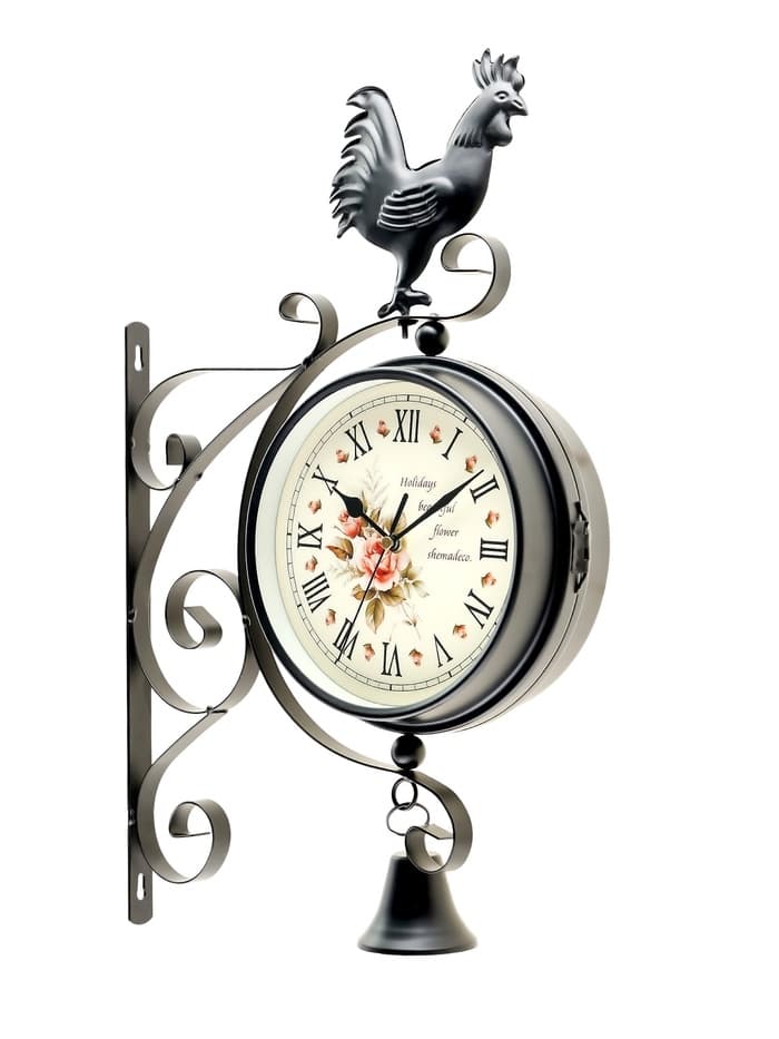 Часы настенные интерьерные «Флюгер», двусторонние, на подвесе, бесшумные, плавный ход, 48×32 см, циферблат d=19 см, от батарейки 1×АА