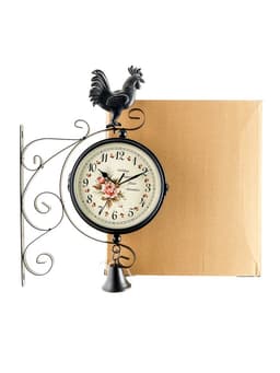 Часы настенные интерьерные «Флюгер», двусторонние, на подвесе, бесшумные, плавный ход, 48×32 см, циферблат d=19 см, от батарейки 1×АА