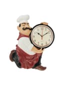 Часы настенные интерьерные «Повар усач», серия: Кухня, бесшумные, плавный ход, циферблат d=13 см, 30×24 см, от батарейки 1×АА