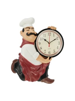 Часы настенные интерьерные «Повар усач», серия: Кухня, бесшумные, плавный ход, циферблат d=13 см, 30×24 см, от батарейки 1×АА