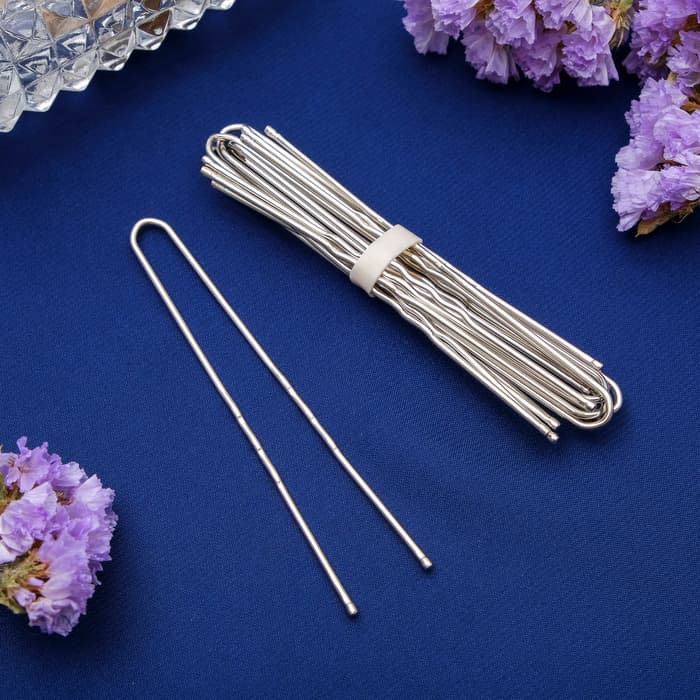 Шпильки для волос «Обыкновенные», 7 см, набор 10 шт., хром