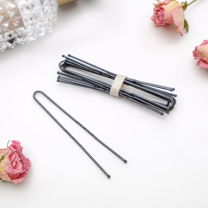 Шпильки для волос «Обыкновенная», 7 см, набор 10 шт., чёрные