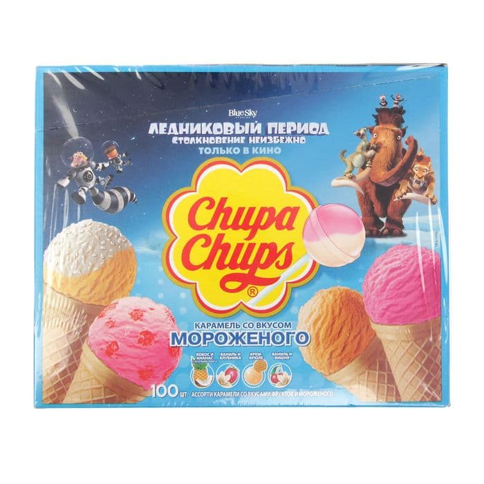 Карамель Chupa-Chups со вкусом мороженого, 12 г