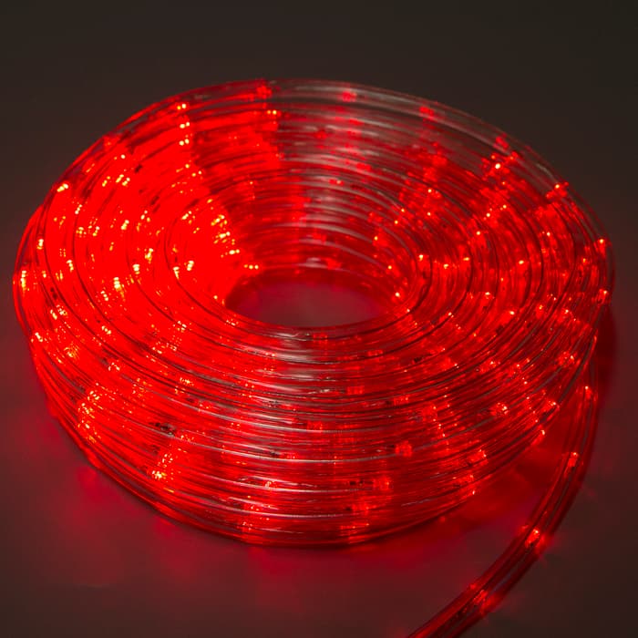 Световой шнур Luazon Lighting 10 мм, IP65, 20 м, 24 LED/м, 220 В, 8 режимов, свечение красное