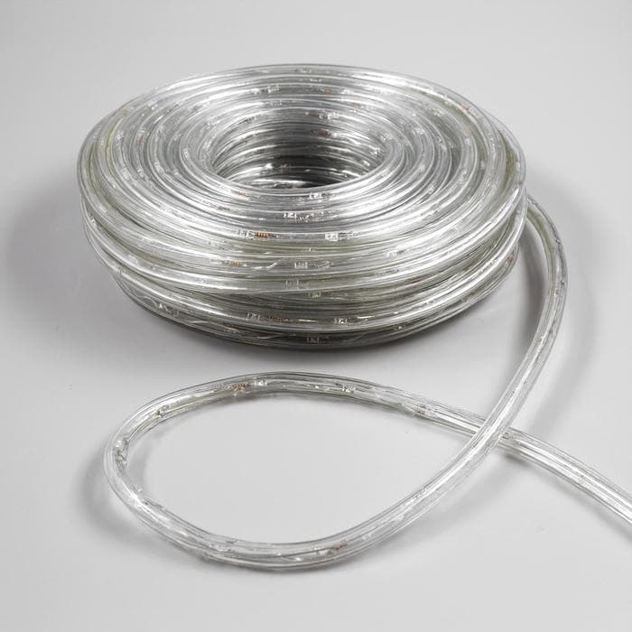 Световой шнур Luazon Lighting, 10 мм, IP65, 20 м, 24 LED/м, 220 В, 8 режимов, свечение жёлтое