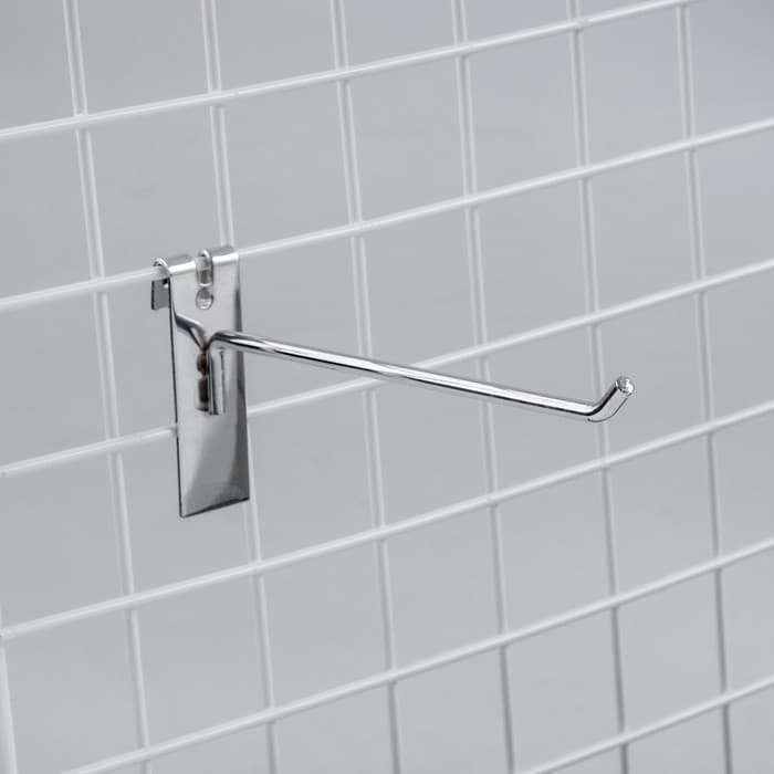 Крючок на сетку одинарный, d=6 мм, L=20 см, цвет хром