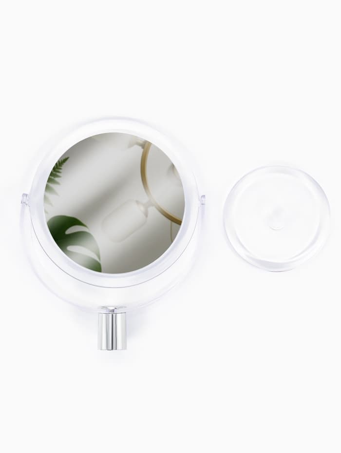 Зеркало настольное, с увеличением х2, двустороннее, 13×17 см, (d=10.5 см), прозрачное