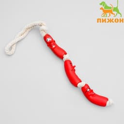 Игрушка для собак «3 сосиски», 50 см, на канате, винил, цвет МИКС