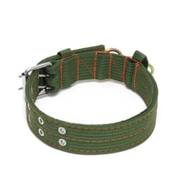 Ошейник, 65×4 см, ОШ 54-60 см, четырёхслойный с вертлюгом, полиэстер, зелёный
