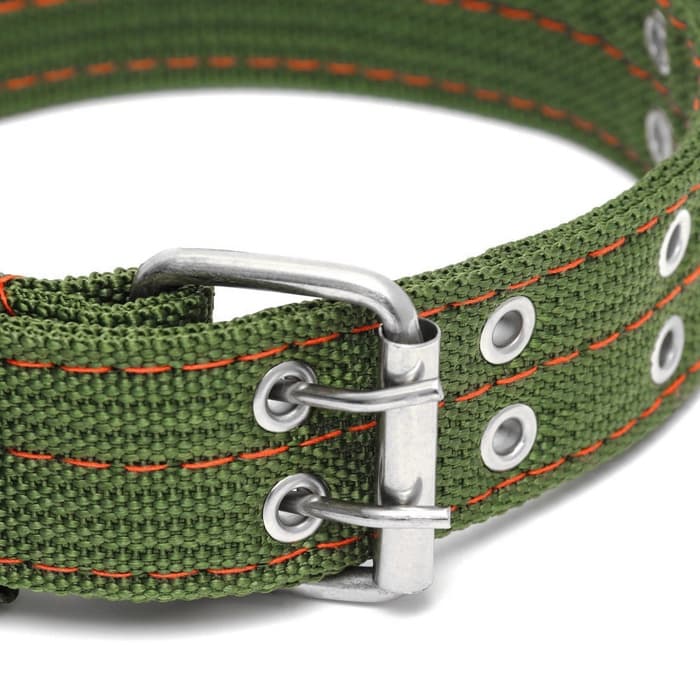 Ошейник, 65×4 см, ОШ 54-60 см, четырёхслойный с вертлюгом, полиэстер, зелёный