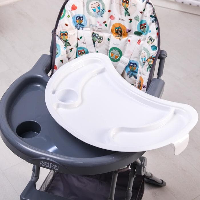 Стульчик для кормления Selby 252 «Совы», серый