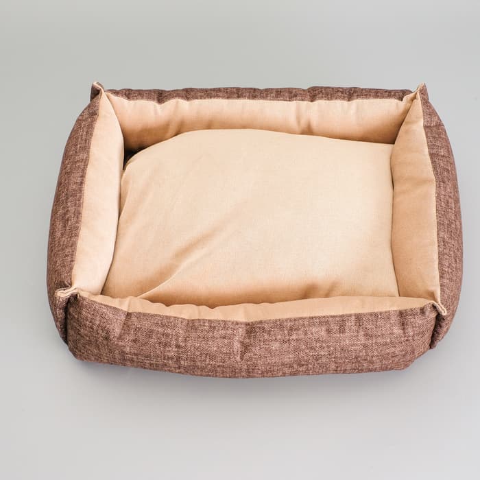 Лежанка, 54×42×11 см, с двусторонней подушкой, под замшу, мебельная ткань, цвет МИКС