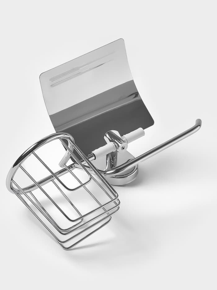 Держатель для туалетной бумаги Stölz «Нео», с подставкой под освежитель воздуха, хромированный