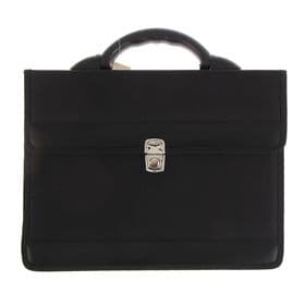 Портфель деловой 350×260×100 мм, текстильный, 2 отделения, «Приморск» чёрный, 1С111