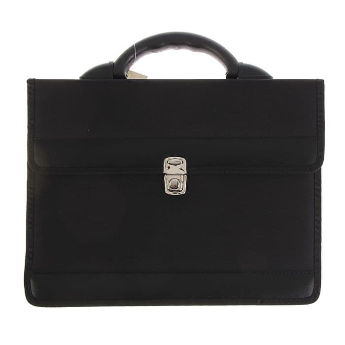 Портфель деловой 350×260×100 мм, текстильный, 2 отделения, «Приморск» чёрный, 1С111