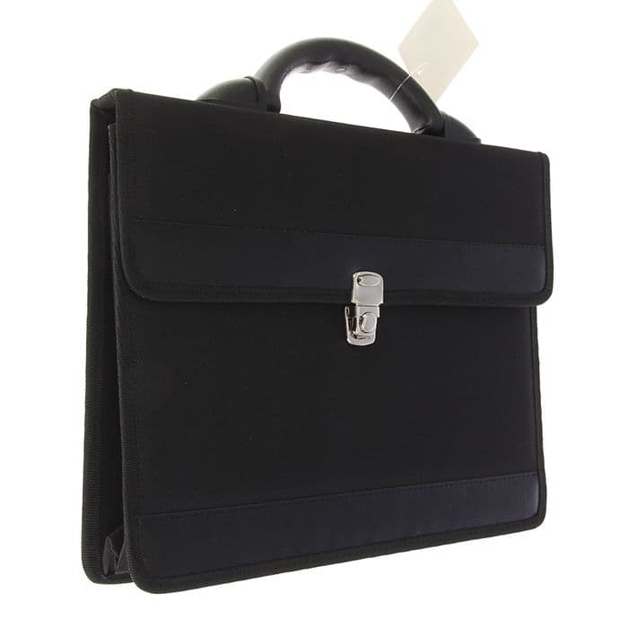 Портфель деловой 350×260×100 мм, текстильный, 2 отделения, «Приморск» чёрный, 1С111