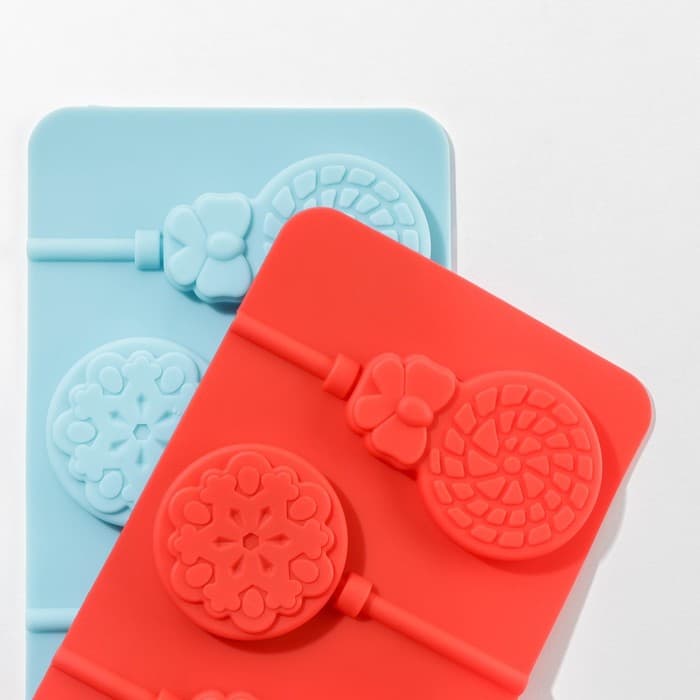 Форма для леденцов Доляна «Улыбка», силикон, 25×9.5 см, 5 ячеек, с палочками, МИКС