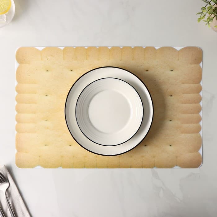 Салфетка сервировочная на стол Доляна «Крекер», 43×28 см, бежевая
