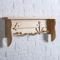 Полка - вешалка «Дельфин», 54×20×7 см, деревянная, «Добропаровъ»