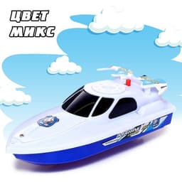 Катер «Морской патруль», работает от батареек, цвета МИКС