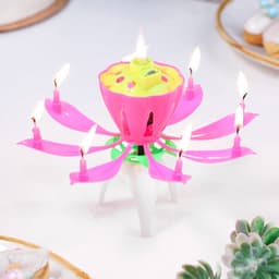 Свеча для торта музыкальная «Тюльпан», розовая, 12×5 см