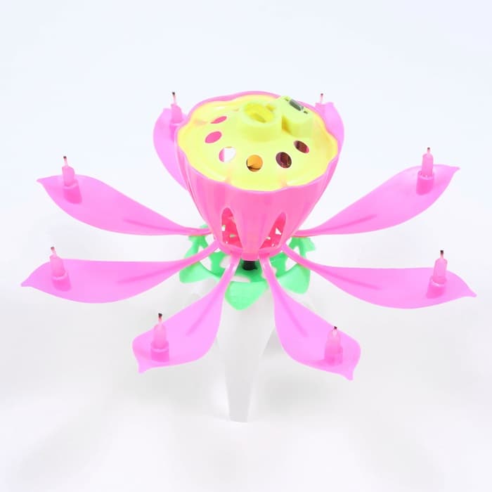 Свеча для торта музыкальная «Тюльпан», розовая, 12×5 см