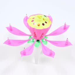 Свеча для торта музыкальная «Тюльпан», розовая, 12×5 см