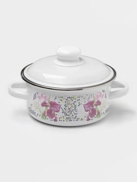 Кастрюля эмалированная «Мозаика» 1.5 л, d=15 см, индукция, белая