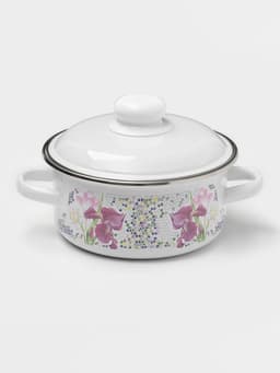 Кастрюля эмалированная «Мозаика» 1.5 л, d=15 см, индукция, белая