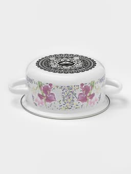 Кастрюля эмалированная «Мозаика» 1.5 л, d=15 см, индукция, белая