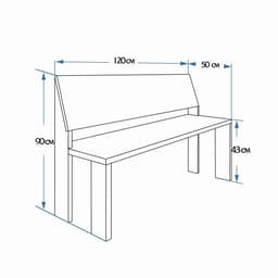 Скамейка из наличника, 119×50×90 см, липа, «Добропаровъ»