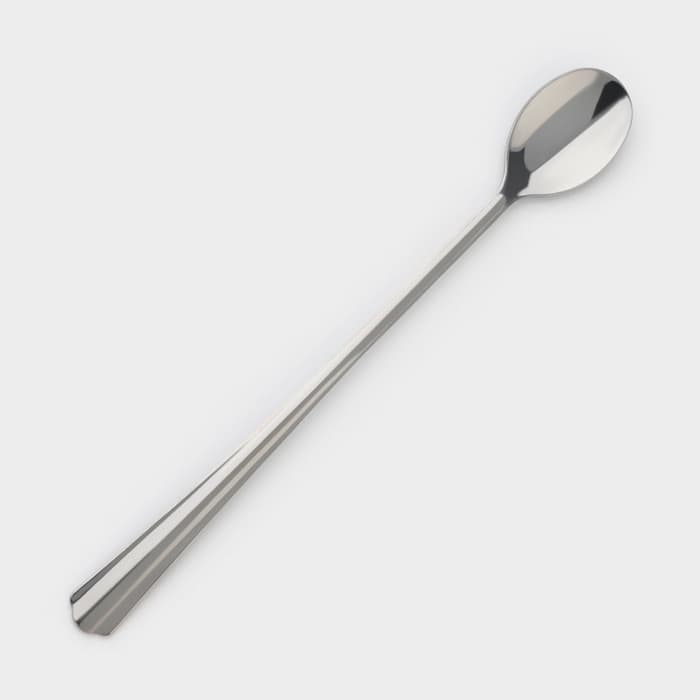 Ложка для коктейлей «Новинка», длина 20 см, толщина 1.2 мм, упрощённой обработки, цвет серебряный