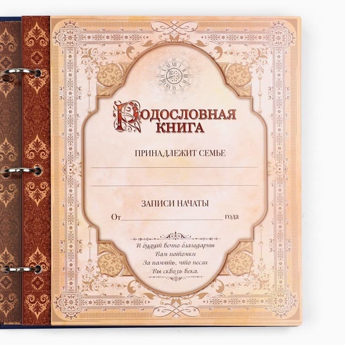 Родословная книга с рамкой под фото «Родословная книга», 50 листов, 21.5×23.7 см