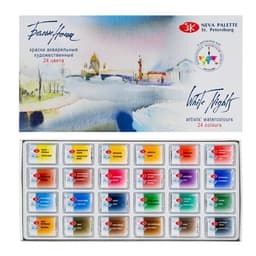 Акварель художественная в кюветах «ЗХК. Белые ночи», 24 цвета × 2.5 мл