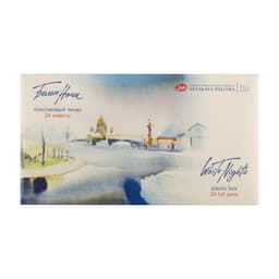 Акварель художественная в кюветах «ЗХК. Белые ночи», 24 цвета × 2.5 мл, пластиковая палитра