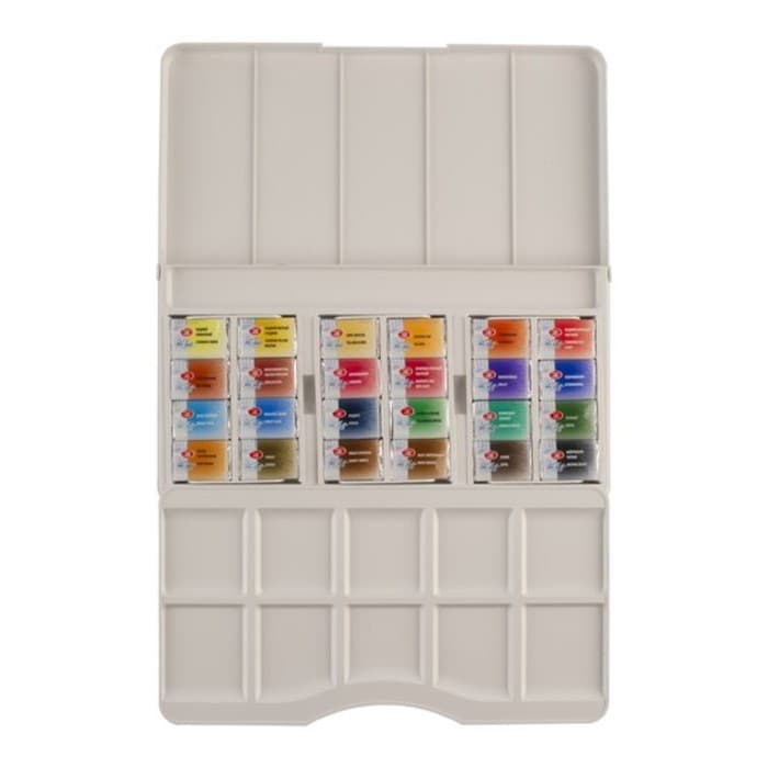 Акварель художественная в кюветах «ЗХК. Белые ночи», 24 цвета × 2.5 мл, пластиковая палитра