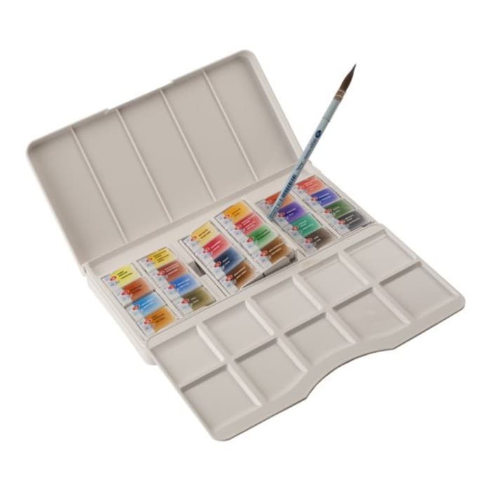 Акварель художественная в кюветах «ЗХК. Белые ночи», 24 цвета × 2.5 мл, пластиковая палитра