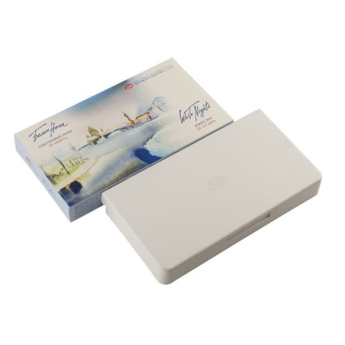 Акварель художественная в кюветах «ЗХК. Белые ночи», 24 цвета × 2.5 мл, пластиковая палитра