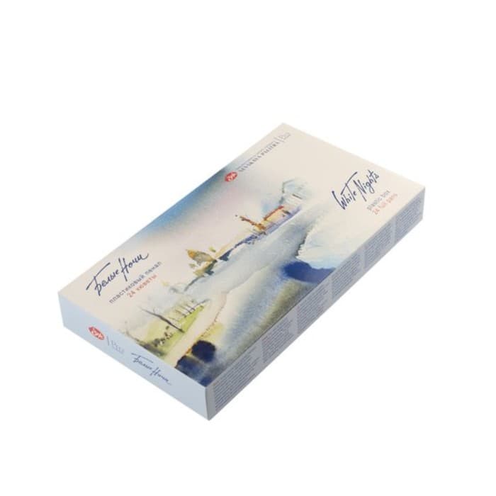 Акварель художественная в кюветах «ЗХК. Белые ночи», 24 цвета × 2.5 мл, пластиковая палитра