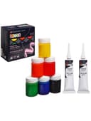 Краска по ткани (шелку), набор 6 цветов × 50 мл, ЗХК Decola «Батик» (резерв 2 штуки × 18 мл), акриловая на водной основе, (4441448)