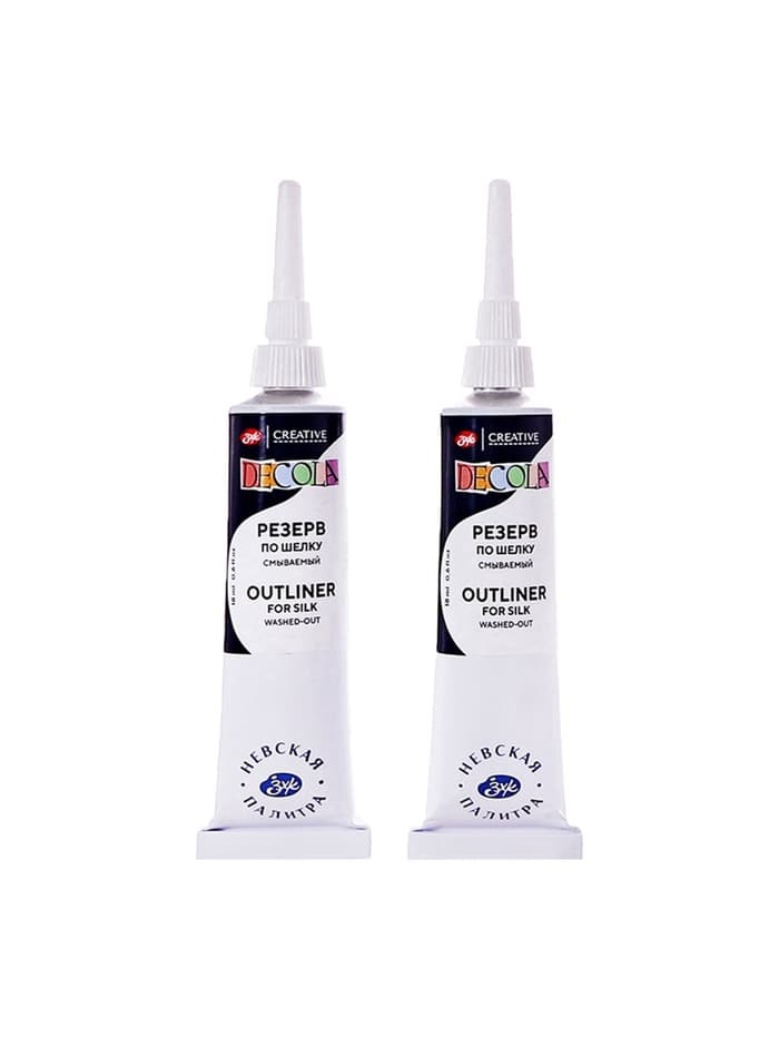 Краска по ткани (шелку), набор 6 цветов × 50 мл, ЗХК Decola «Батик» (резерв 2 штуки × 18 мл), акриловая на водной основе, (4441448)
