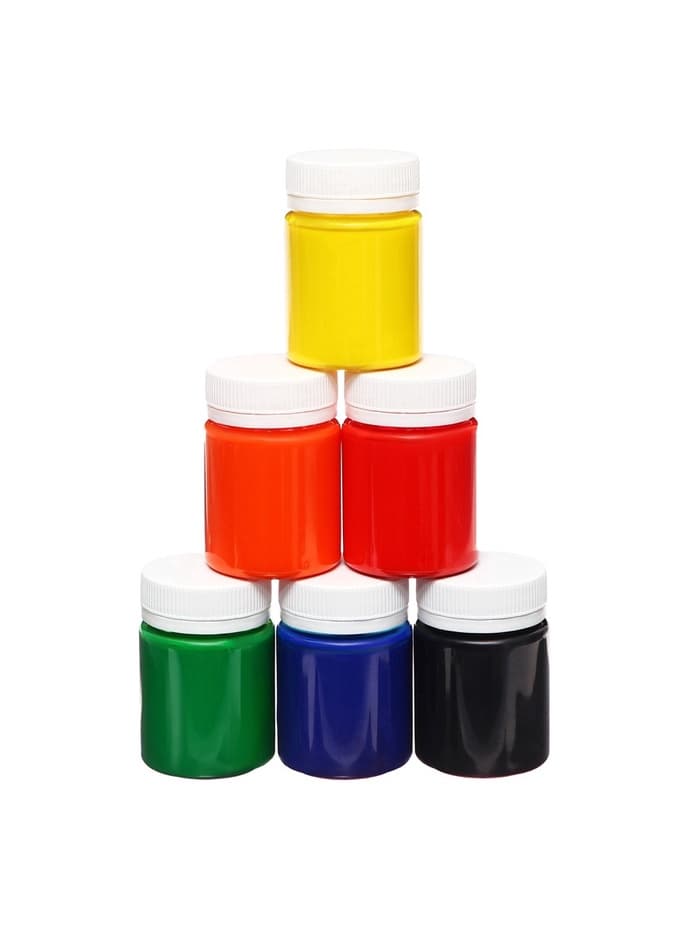 Краска по ткани (шелку), набор 6 цветов × 50 мл, ЗХК Decola «Батик» (резерв 2 штуки × 18 мл), акриловая на водной основе, (4441448)