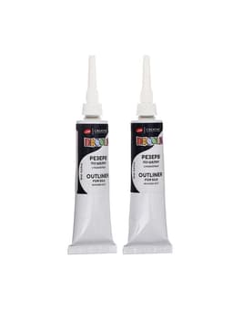 Краска по ткани (шелку), набор 6 цветов × 50 мл, ЗХК Decola «Батик» (резерв 2 штуки × 18 мл), акриловая на водной основе, (4441448)