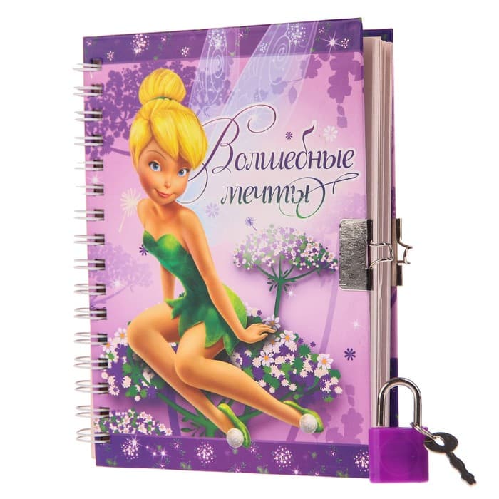 Записная книжка на замочке А6 «Волшебные мечты», 50 листов, Феи